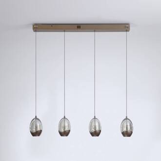 Searchlight LED hanglamp Seeds, crèmekleurig, lengte 75 cm, glas 4-lamps.