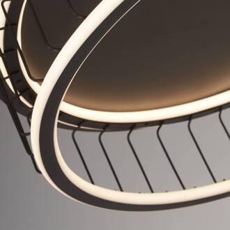 Searchlight LED plafondlamp Cage Ø 60cm gesatineerd zwart