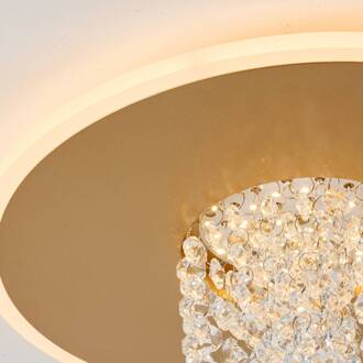 Searchlight LED plafondlamp Deluge, goudkleurig, Ø 32 cm, metaal/acryl goud, helder