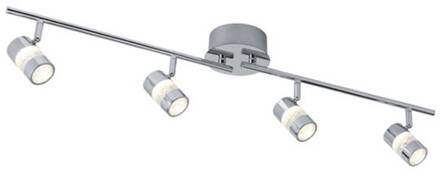 Searchlight LED plafondspot Bubbles, IP44, 4-lamps chroom