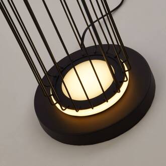 Searchlight LED vloerlamp Cage in kooidesign gesatineerd zwart