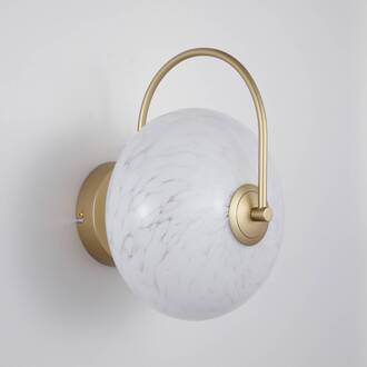 Searchlight LED wandlamp Confetti, goudkleurig/wit, breedte 25 cm, glas wit, goud