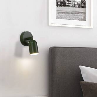 Searchlight LED wandlamp op batterijen CONE, donkergroen, breedte 10 cm, metaal