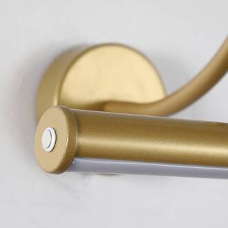 Searchlight LED wandlamp op batterijen Vigo, goudkleurig, breedte 30 cm, metaal