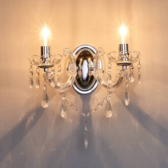 Searchlight MARIE THERESE - klassieke wandlamp, chroom chroom, transparant