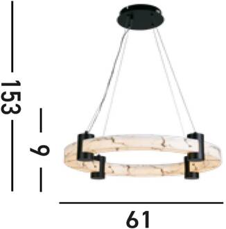 Searchlight Moonbeam LED hanglamp, ring, zwart, wit, metaal