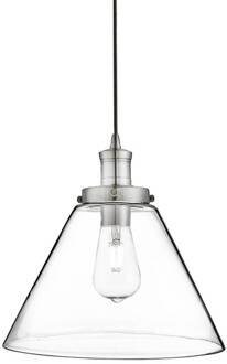 Searchlight Piramide hanglamp, zilver/helder, glas, Ø 29 cm, E27 zilver, helder