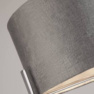 Searchlight Plafondlamp Kyran, grijs, metaal, fluweel, Ø 40 cm, E27 grijs, chroom