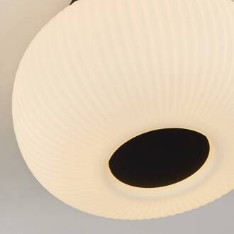 Searchlight Plafondlamp Lumina van frosted glas zwart, mat wit