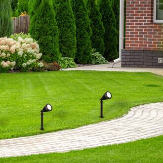 Searchlight Prikspot Spikey, zwart, metaal, 25 cm, IP54