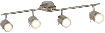 Searchlight Samson plafondspot, zilverkleurig, metaal, 4-lamps, IP44 zilver, chroom