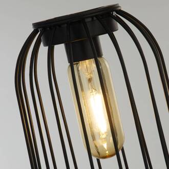 Searchlight Solar LED terraslamp Tahoa, 35 cm, grijs, rotan, IP44 grijs, zwart