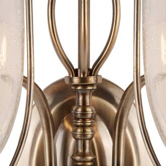 Searchlight Stijlvolle wandlamp SILHOUETTE, 2-lichts Oud messing, helder