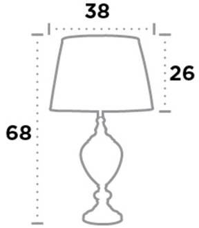 Searchlight Tafellamp Greyson met stoffen kap in grijs