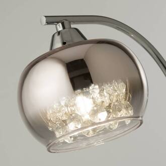 Searchlight Tafellamp Ianis, grijs, metaal/glas, hoogte 36 cm, G9 transparant, chroom