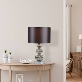 Searchlight Tafellamp Joore, grijs, textiel, 25 cm, E14 grijs, rookgrijs