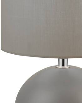 Searchlight Tafellamp Quorin, grijs, textiel/staal, 25 cm, E14