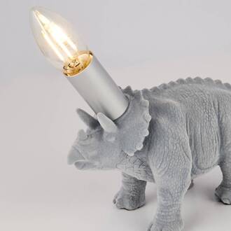 Searchlight Tafellamp X Triceratops, keramiek grijs, zilver
