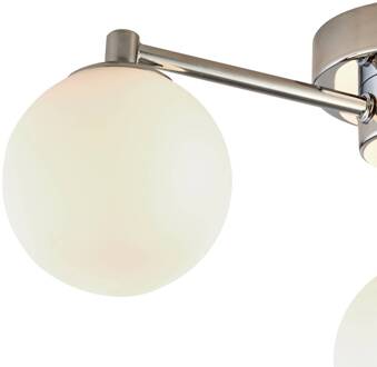 Searchlight Tiberius plafondlamp, chroom/rozet, glas, 3-lamps, G9 wit, chroom