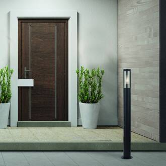 Searchlight Tuinpadverlichting Batton, IP44, zwart, hoogte 90 cm, metaal zwart, rookgrijs