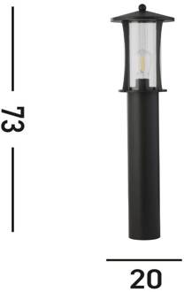 Searchlight Tuinpadverlichting, IP44, zwart, hoogte 73 cm, metaal zwart, helder