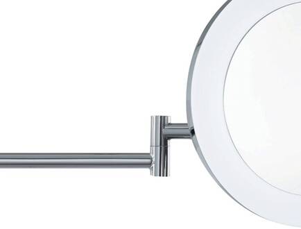 Searchlight Vergrotende LED-spiegel, chroomkleurig/gebloemd, IP44, Ø 20 cm