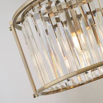 Searchlight Victoria hanglamp, messingkleurig, kristalglas, 78 cm, E27 antiek messing