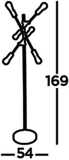 Searchlight Vloerlamp Armstrong, zwart/messing, metaal, 6-lamps, E27 zwart, messing