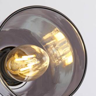 Searchlight Vloerlamp Classy 3-lamps, rookglas zwart, rookgrijs