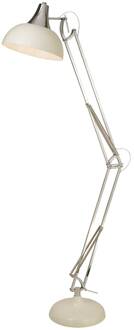 Searchlight Vloerlamp Goliath, crème, metaal, E27, 170 cm, verstelbaar crème, chroom