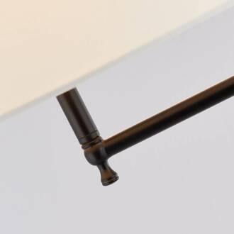 Searchlight Vloerlamp München, zwart/wit, linnen, E27, verstelbaar crème, zwart