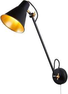 Searchlight Wandlamp 6302 van metaal, zwart-goud zwart, goud