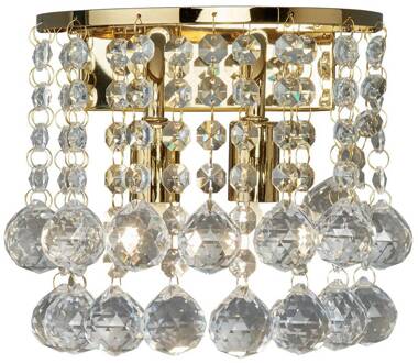 Searchlight Wandlamp Hanna met kristallen bollen, goud goud, helder