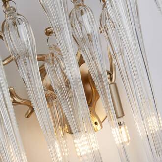 Searchlight Wandlamp Heritage, breedte 25 cm, goudkleurig/helder, glas goud, helder