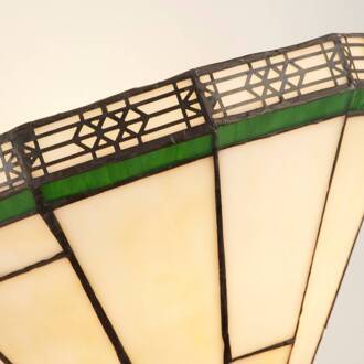 Searchlight Wandlamp New York in Tiffany-stijl brons, crème, groen
