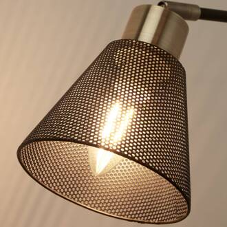 Searchlight Wandlamp Sepanta, zwart/messing, metaal, hoogte 21 cm, E14 zwart, oud messing