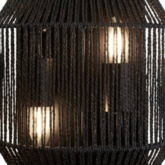 Searchlight Wandlamp Wicker, 2-lamps zwart