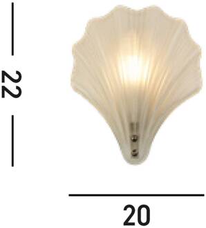 Searchlight Wandlamp, wit gesatineerd, schelpvorm, glas, IP44