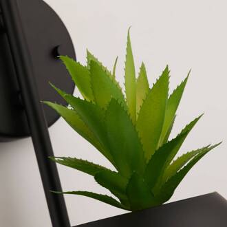 Searchlight Wandlamp X Lunar, bloempot zwart, wit opaal