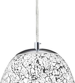 Searchlight Witte chroom hanglamp Crackle chroom, wit