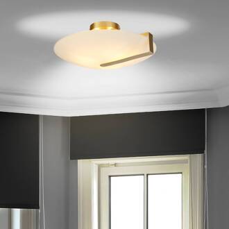 Searchlight Zonnewijzer plafondlamp, goud/opaal wit, staal, glas, E27 wit, goud