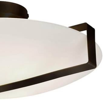 Searchlight Zonnewijzer plafondlamp, zwart/opaal wit, staal, glas, E27 wit, zwart