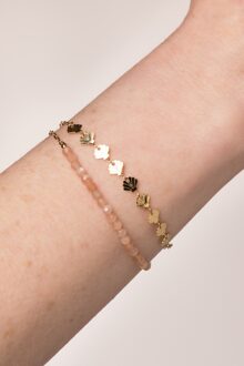 Seashell armband in goud en koraalroze Roze/Goud