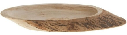 Season Deco Boomschijf - 31 x 3 cm - paulownia hout - ovaal - kaarsenbord - serveerplank
