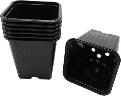 Season Deco Kweekpotjes - 14x - zwart - kunststof - 9 x 9 x 9,5 cm - stekpotjes