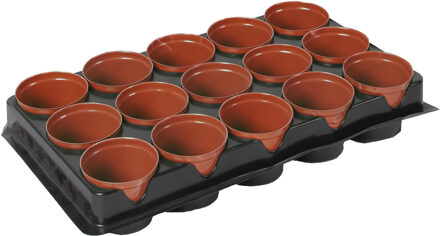 Season Deco Kweekpotjes - 45x - kunststof - 7 x 7 x 7 cm - met drainage gaten