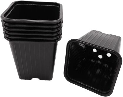 Season Deco Plantjes/stekjes maken kweekpotjes/stekpotjes - set 7x stuks - zwart - 9 x 9 cm - Stekpotjes
