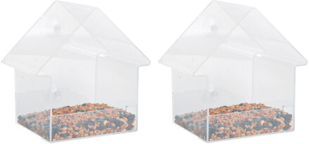 Season Deco Voederhuisje - 2x stuks - raambevestiging - 15 cm