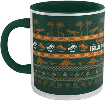 Seasons Greetings From Isla Nublar Mug - Green Groen