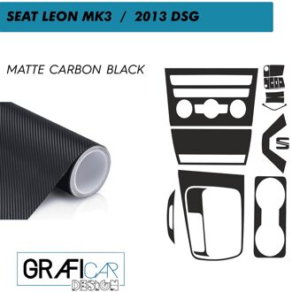 Seat Leon 5F/MK3 Console Interieur Trim Jas Set-Vinyl Folie-Decal-403175051 matte koolstof zwart-2013/DSG